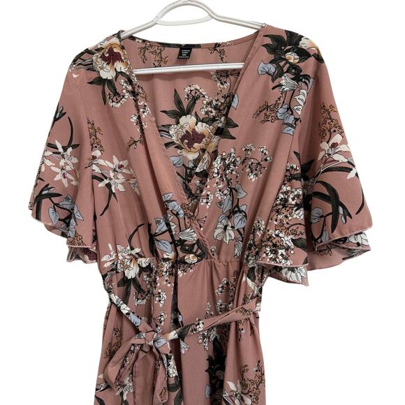 SHEIN Curve 2x Pink Floral Dress Women long Floor Length Plus Size Gown - Picture 3 of 4